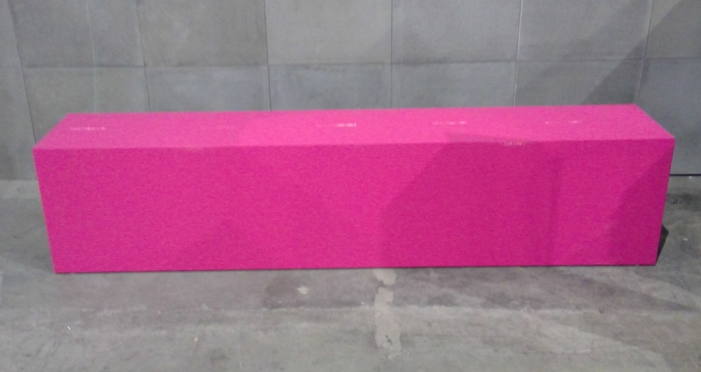 (MONTREUIL) Banc MDF Laqué rose (200x35)