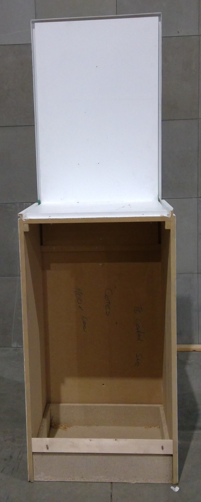 (MONTREUIL) Présentoir Blanc métal bois