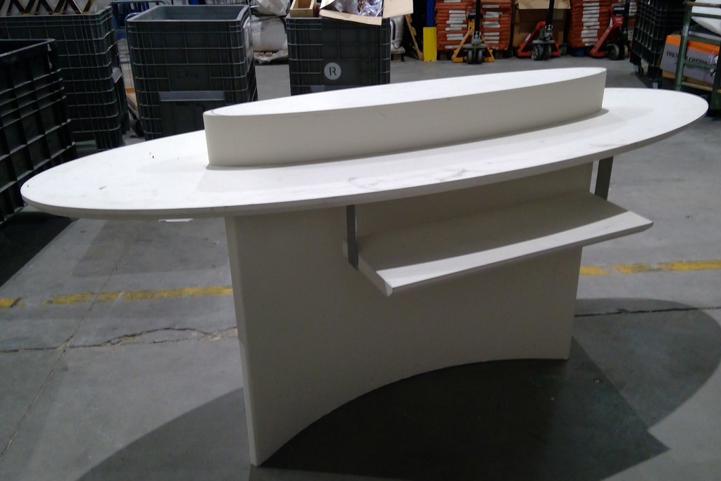 (PANTIN) Table ovale blanche