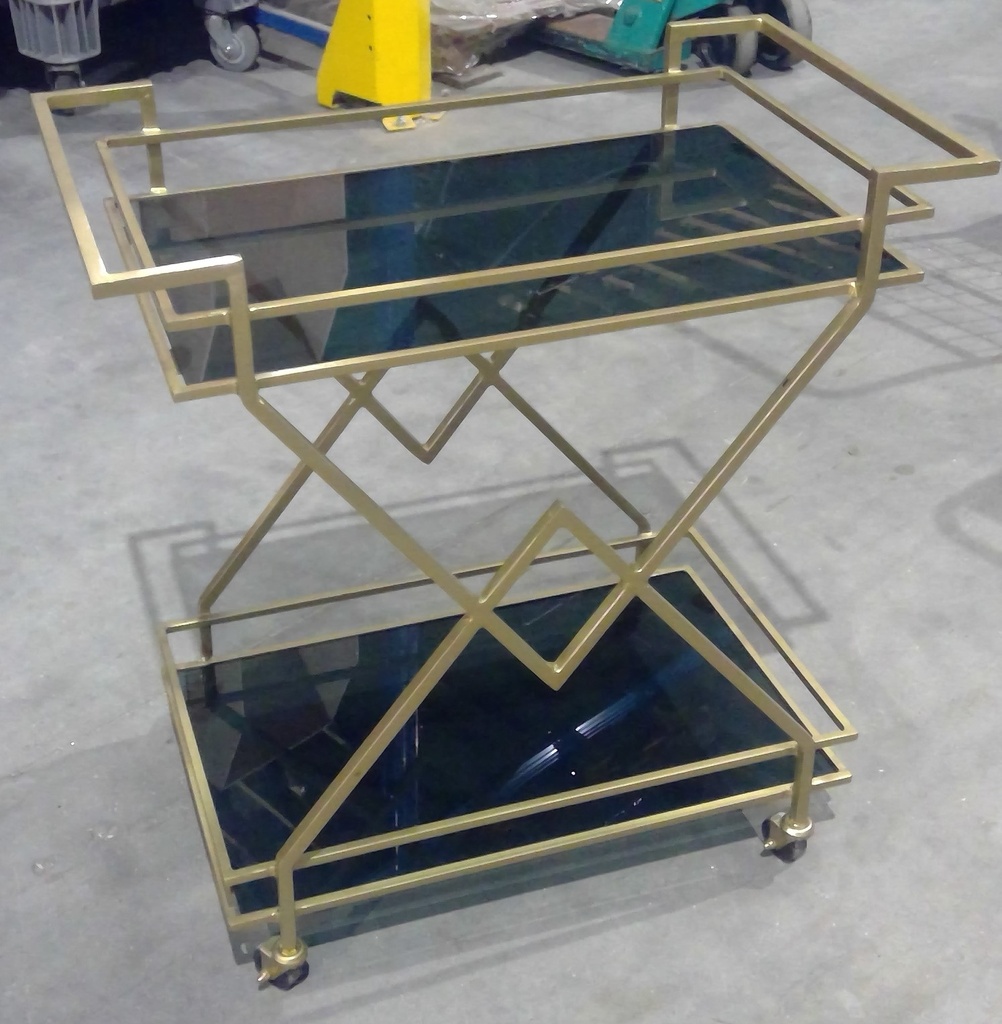 (MONTREUIL) Desserte Rectangle Métal Verre