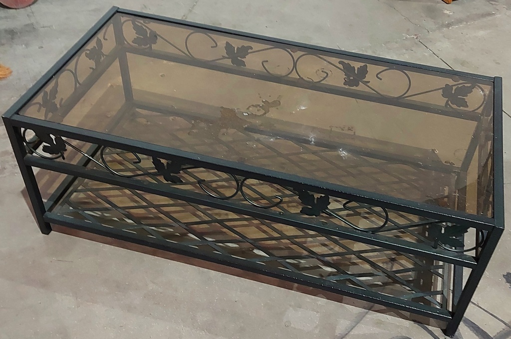 (MONTREUIL) Table métal verre 050122